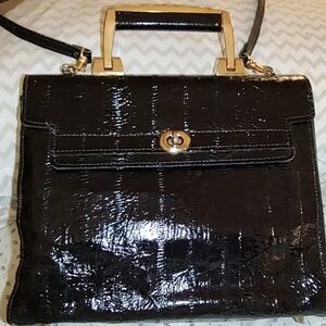 Vintage Black Eelskin * (See Description) Structured Bag.